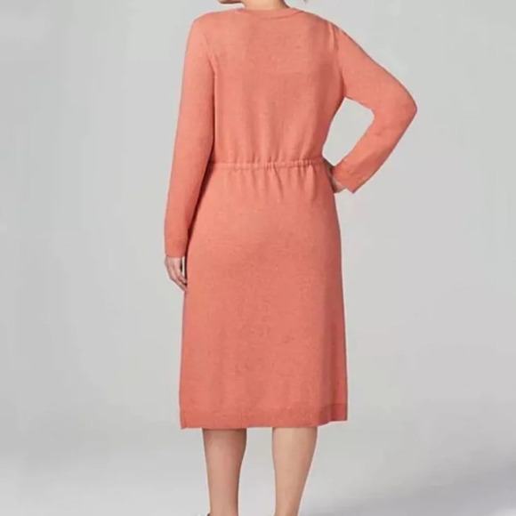 J.Jill Soft Red Clay Heather Pure Jill Drawstring-Waist Sweater Dress Women M - Picture 2 of 13